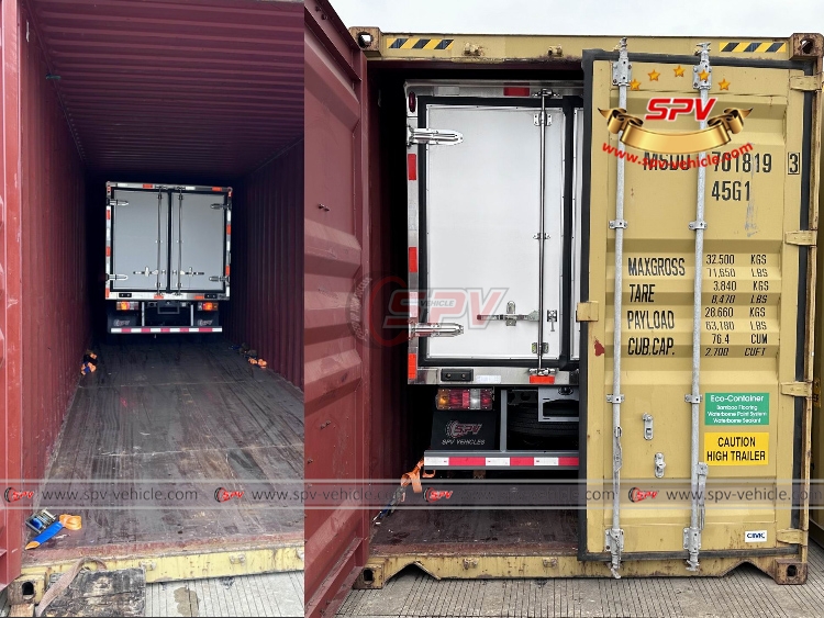 Last 2 Units of Cold Van Trucks Loaded Into 1*40 Feet Container